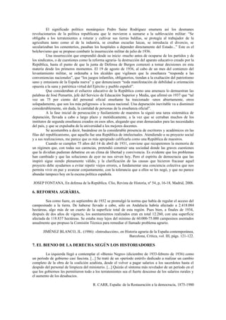 El significado político monárquico Pedro Sainz Rodríguez enumera así los desmanes
revolucionarios de la política republica...