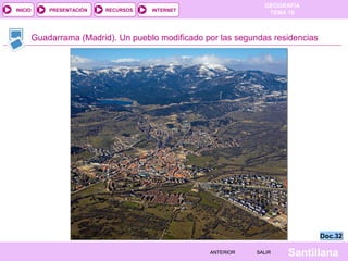 INICIO

PRESENTACIÓN

RECURSOS

GEOGRAFÍA
TEMA 10

INTERNET

Guadarrama (Madrid). Un pueblo modificado por las segundas residencias

Doc.32
ANTERIOR

SALIR

Santillana

 