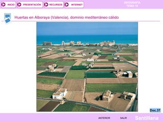 INICIO

PRESENTACIÓN

RECURSOS

GEOGRAFÍA
TEMA 10

INTERNET

Huertas en Alboraya (Valencia), dominio mediterráneo cálido

Doc.37
ANTERIOR

SALIR

Santillana

 