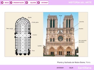 HISTORIA DEL ARTEINTERNET
SantillanaSALIRSALIRANTERIORANTERIOR
PRESENTACIÓNINICIO GALERÍA
Planta y fachada de Notre Dame, París.
 