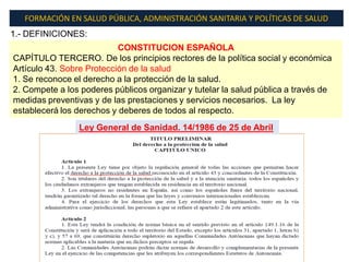 Protección de la salud, tema 10 del curso de formacón en Salud Publica ...