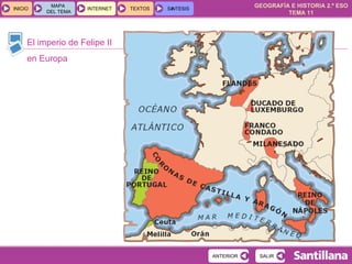 El imperio de Felipe II en Europa 