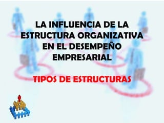 LA INFLUENCIA DE LA
ESTRUCTURA ORGANIZATIVA
EN EL DESEMPEÑO
EMPRESARIAL
TIPOS DE ESTRUCTURAS

 