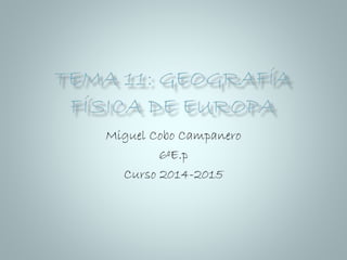 Miguel Cobo Campanero
6ºE.p
Curso 2014-2015
 