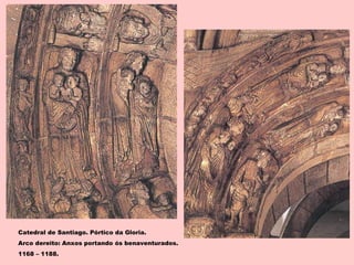 Catedral de Santiago. Pórtico da Gloria.
Arco dereito: Anxos portando ós benaventurados.
1168 – 1188.
 