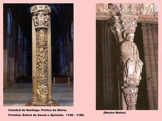 Catedral de Santiago. Pórtico da Gloria.
Parteluz: Árbore de Xessé e Apóstolo. 1168 – 1188.
(Mestre Mateo)
 