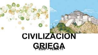 CIVILIZACIÓN
GRIEGA
1º ESO – TEMA 11
 