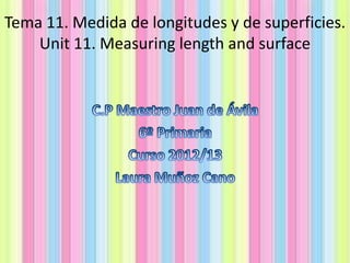 Tema 11. Medida de longitudes y de superficies.
    Unit 11. Measuring length and surface
 