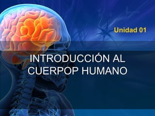INTRODUCCIÓN AL
CUERPOP HUMANO
Unidad 01
 