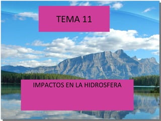 TEMA 11 IMPACTOS EN LA HIDROSFERA 