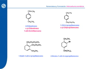1-etil-4vinillbenceno
Nomenclatura y Formulación. Hidrocarburos aromáticos.
 