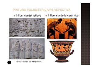 Influencia del relieve            Influencia de la cerámica




Fidias: Friso de las Panateneas
 