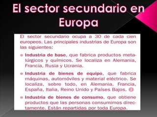 El sector secundario en Europa