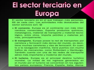 El sector terciario en Europa