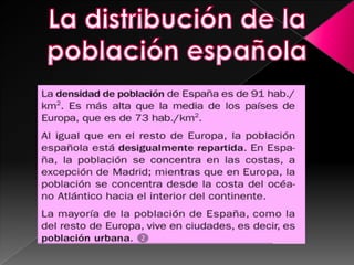 La distribución de la población española 