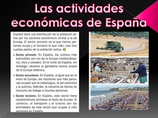 Las actividades económicas de España