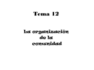 Tema 12
La organización
de la
comunidad
 