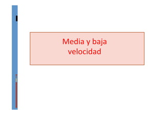 Media	
  y	
  baja	
  	
  
velocidad	
  
 