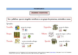 VOCABULARIO







PALABRAS COLECTIVAS


Autor pictogramas: Sergio Palao Procedencia: ARASAAC http://catedu.es/arasaac/ Licencia: CC (BY-NC-SA) Imágenes: Google Imágenes Autor signos: Fundación ASZA Procedencia:
ARASAAC Licencia: CC(BY-NC-SA) Autora: María Ábalos Muñoz CEIP: Tomás Romojaro CURSO: 2014-15
 
