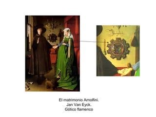 El matrimonio Arnolfini.
Jan Van Eyck.
Gótico flamenco
 