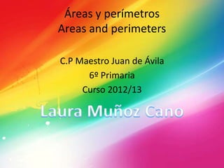 Áreas y perímetros
Areas and perimeters
C.P Maestro Juan de Ávila
6º Primaria
Curso 2012/13
 