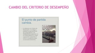 CAMBIO DEL CRITERIO DE DESEMPEÑO
