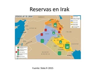 Reservas en Irak
Fuente: Slate.fr 2015
 