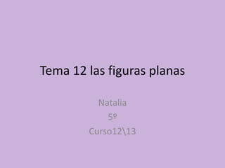 Tema 12 las figuras planas
Natalia
5º
Curso1213
 