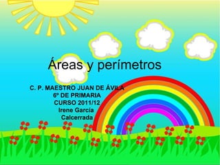 Áreas y perímetros
C. P. MAESTRO JUAN DE ÁVILA
        6º DE PRIMARIA
        CURSO 2011/12
          Irene García
           Calcerrada
 