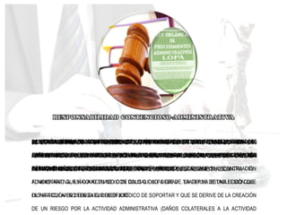 LEX ARTIS MÉDICA EN LA JURISPRUDENCIA CONTENCIOSO-ADMINISTRATIVA ESTÁ LIGADO A LAS
PRETENSIONES DE RESPONSABILIDAD EXTRACONTRACTUAL DE LA ADMINISTRACIÓN POR LOS
SERVICIOS MÉDICOS OFRECIDOS EN CENTROS SANITARIOS PÚBLICOS
RESPONSABILIDAD ADMINISTRATIVA SE JUSTIFICA EN EL DEBER DE REPARAR LAS
CONSECUENCIAS LESIVAS QUE PARA LOS SUJETOS OCASIONAN LOS HECHOS PRODUCIDOS POR
LA ACTIVIDAD O INACTIVIDAD DE LA ADMINISTRACIÓN PÚBLICA
LA LESIÓN DEBE SER "CONSECUENCIA DEL FUNCIONAMIENTO DE LOS SERVICIOS PÚBLICOS".
ESTÁ IMPLÍCITO EL REQUISITO DE IMPUTABILIDAD DEL HECHO U OMISIÓN A LA ADMINISTRACIÓN
PÚBLICA EN LA QUE SE ENCUADRA EL SERVICIO
RESPONSABILIDAD DIRECTA: LA ADMINISTRACIÓN CUBRE DIRECTAMENTE LAS ACTIVIDADES
DAÑOSAS DE SUS FUNCIONARIOS (NO ES UNA RESPONSABILIDAD SUBSIDIARIA). AHORA BIEN, EL
ARTICULO 83º,86º DEL ESTATUTO DEL LA FUNCIÓN PUBLICA ESTABLECE EN CONTRA DEL
FUNCIONARIO QUE HAYA ACTUADO CON DOLO O CULPA GRAVE. LA LEY HA ESTABLECIDO QUE
DICHA ACCIÓN SE DEBE EXIGIR DE OFICIO
RESPONSABILIDAD OBJETIVA: SE PRESCINDE, EN TEORÍA, DE LA IDEA DE CULPA O NEGLIGENCIA,
COMO PARECE DEMOSTRAR LA MENCIÓN AL “FUNCIONAMIENTO NORMAL O ANORMAL”. LESIÓN
CAUSADA POR UNA ACTUACIÓN QUE ENTRE DENTRO DEL CAMPO DE ACTUACIÓN
ADMINISTRATIVA, ASÍ COMO UN NEXO DE CAUSALIDAD. DEBE DE TRATARSE DE UNA LESIÓN QUE
EL PARTICULAR NO TENGA EL DEBER JURÍDICO DE SOPORTAR Y QUE SE DERIVE DE LA CREACIÓN
DE UN RIESGO POR LA ACTIVIDAD ADMINISTRATIVA (DAÑOS COLATERALES A LA ACTIVIDAD
SE ESTÁ REFIRIENDO A LA NECESIDAD QUE SE TRATE DE UN DAÑO CAUSADO POR UNA
ADMINISTRACIÓN. SUBJETIVAMENTE, SIGNIFICA QUE LA RESPONSABILIDAD DEBE SER CAUSADA
POR AUTORIDADES, FUNCIONARIOS O PERSONAL AL SERVICIO DE LA ADMINISTRACIÓN
ES LA QUE DERIVA DE LA RELACIÓN QUE EL PROFESIONAL SANITARIO ESTABLECE CON LA
ENTIDAD QUE LE HA CONTRATADO, QUEDANDO REGULADO EN ALGUNOS CASOS POR LA LEY DE
LA FUNCIÓN PÚBLICA (SI ES FUNCIONARIO)
 