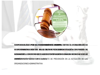 RESPONSABILIDAD POR EL FUNCIONAMIENTO ANORMAL: SI EN LA ACTUACIÓN DE LA
ADMINISTRACIÓN CONCURRE DOLO, CULPA O NEGLIGENCIA, SURGE LA OBLIGACIÓN DE
INDEMNIZAR. LA DOCTRINA DICE QUE LA RESPONSABILIDAD BASADA EN LA CULPA DE LA
ADMINISTRACIÓN SIRVE COMO ELEMENTO DE PREVENCIÓN EN LA ACTUACIÓN DE LAS
ORGANIZACIONES ADMINISTRATIVA
RESPONSABILIDAD POR EL FUNCIONAMIENTO NORMAL: SE ESTÁ A UNA REGLA DE
RESPONSABILIDAD OBJETIVA. NO SE INCLUYE CUALQUIER ACTUACIÓN, SINO SÓLO LAS
ACTUACIONES CONCRETAS DE LA ADMINISTRACIÓN QUE GENERAN UN RIESGO DE CAUSAR
UN DAÑO
CUANDO EL DAÑO SE CONCRETE, NO SERÁ NECESARIO PROBAR LA CULPA O NEGLIGENCIA
DE LA ADMINISTRACIÓN (SE APLICA EL CRITERIO DE LA ATRIBUCIÓN DEL RIESGO, EN
COMBINACIÓN CON UN CONCEPTO ESTRICTO DE LESIÓN Y CON LOS MEDIOS DE QUE SE
DISPONEN PARA PRESTAR UN SERVICIO)
 