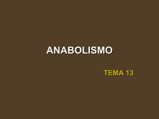 ANABOLISMOANABOLISMO
TEMA 13TEMA 13
 