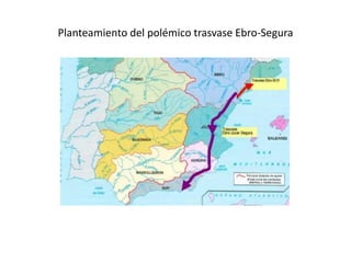 Planteamiento del polémico trasvase Ebro-Segura
 