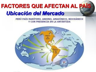 FACTORES QUE AFECTAN AL PAÍS Ubicación del Mercado 