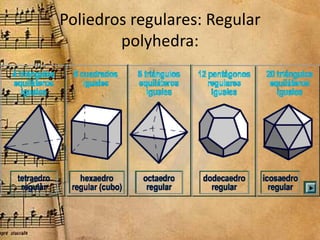 Poliedros regulares: Regular
polyhedra:
 