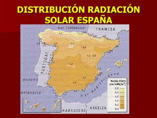 DISTRIBUCIÓN RADIACIÓN SOLAR ESPAÑA 