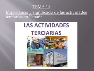 TEMA 14
Importancia y significado de las actividades
terciarias en España.
 