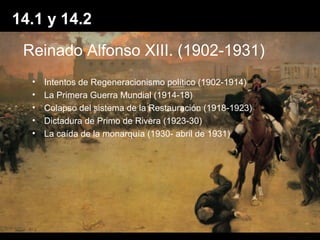 El Reinado de Alfonso XIII. Intentos de regeneracionismo político ...