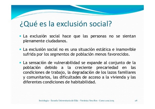 La exclusión social