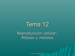 Tema 12
Reproducción celular:
  Mitosis y meiosis



       CIC JULIO SÁNCHEZ
 