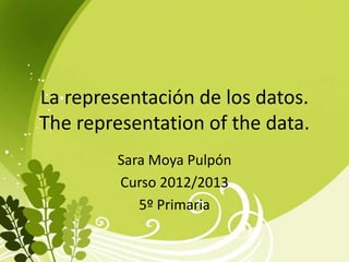 La representación de los datos.
The representation of the data.
Sara Moya Pulpón
Curso 2012/2013
5º Primaria
 