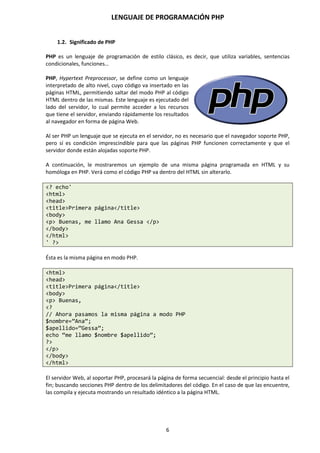 Lenguaje de Programación PHP | PDF