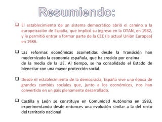 Tema 16. España: transición y democracia.