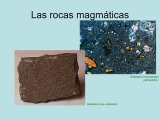 Las rocas magmáticas Andesita al microscopio petrográfico. Andesita (roca volcánica) 