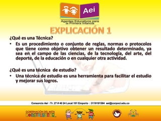 TÉCNICAS DE ESTUDIO (Para agentes educativos)