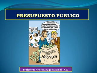 PRESUPUESTO PUBLICO Profesora:  ArelyIcanaqué Espinal – C07 