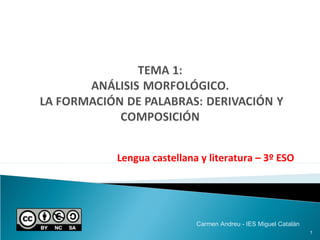 Lengua castellana y literatura – 3º ESO
Carmen Andreu - IES Miguel Catalán
1
 