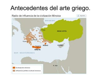Antecedentes del arte griego.
 