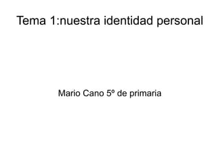 Tema 1:nuestra identidad personal

Mario Cano 5º de primaria

 