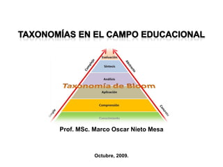 Prof. MSc. Marco Oscar Nieto Mesa



           Octubre, 2009.
 